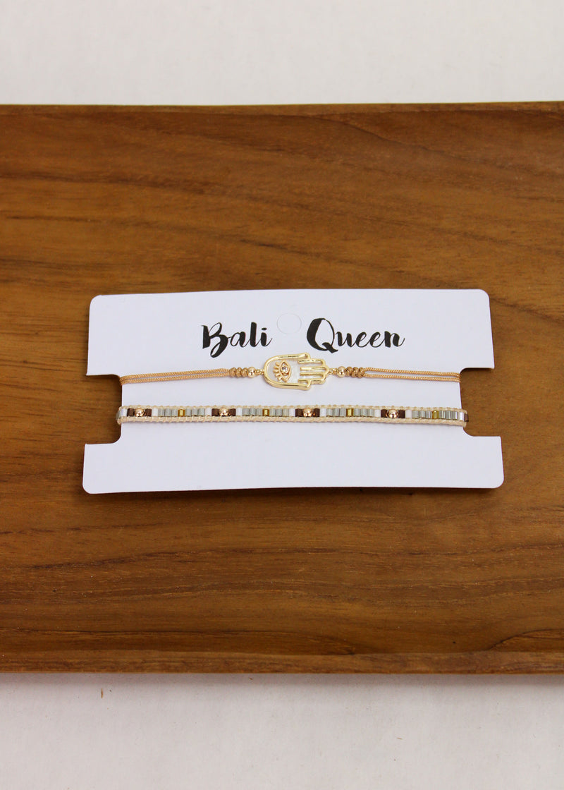 Fatima Crystal 2 Pack Bracelets | Shop Bali Queen