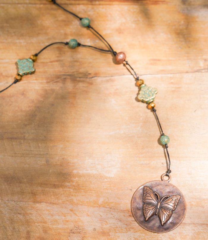 Copper Butterfly Alloy Necklace