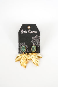 Dasha Druzy Emerald Palm Earring | Shop Bali Queen