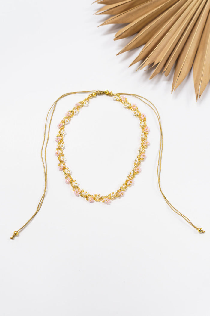 Camellia Flower Pull Necklace