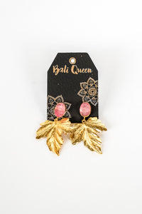 Dasha Pink Chalcedony Palm Earring | Shop Bali Queen