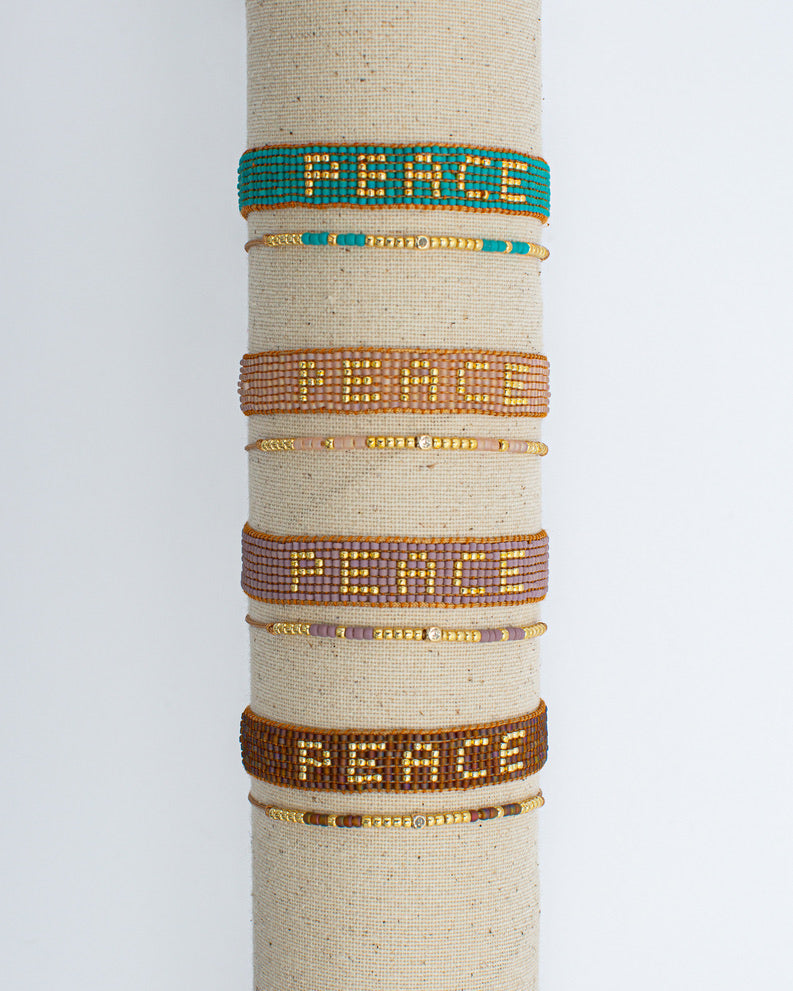Seed Bead Peace 2-Pack Bracelets
