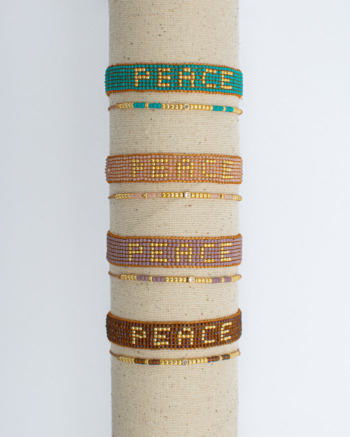 Seed Bead Peace 2-Pack Bracelets