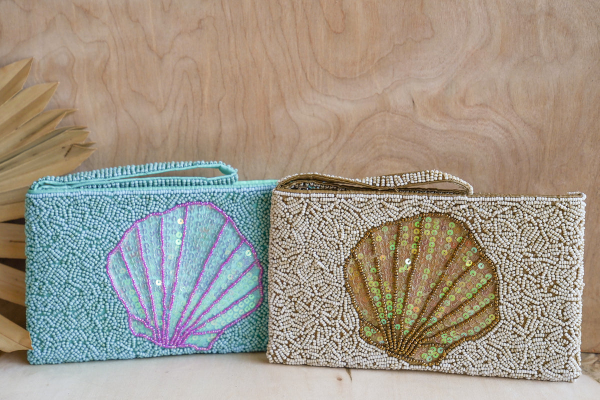 Scallop Shell Beaded Clutch
