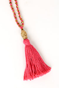 Cotton Buddha Tassel Necklace