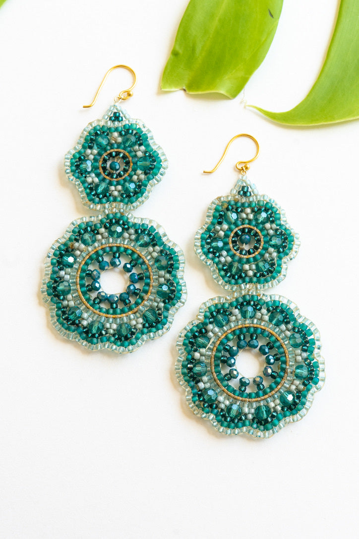 Reef Bloom Beaded Drop Earrings | Shop Bali Queen