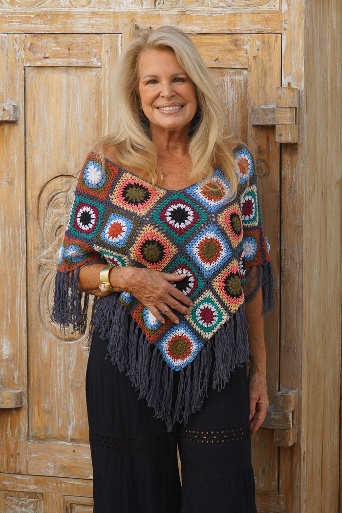 Flower Power Crochet Poncho | Shop Bali Queen