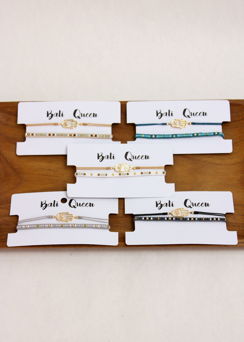 Fatima Crystal 2 Pack Bracelets