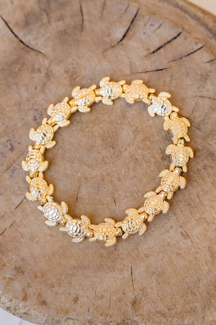 Turtle Gold Alloy Stretch Bracelet #3 | Shop Bali Queen
