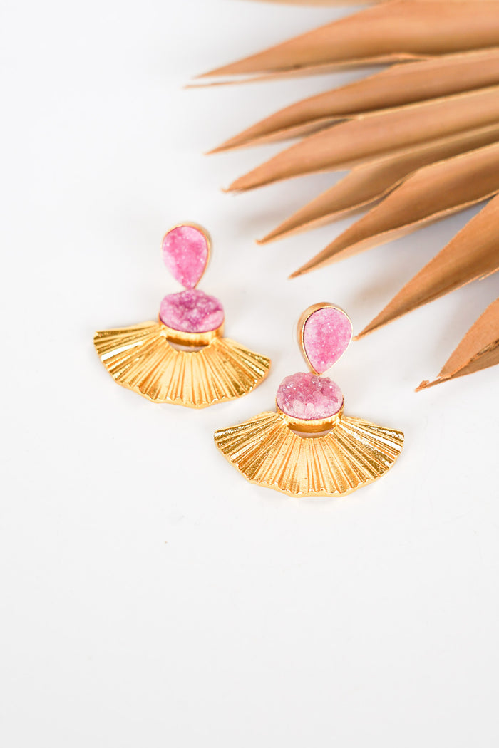 Dasha Druzy Amethyst Palm Earring | Shop Bali Queen