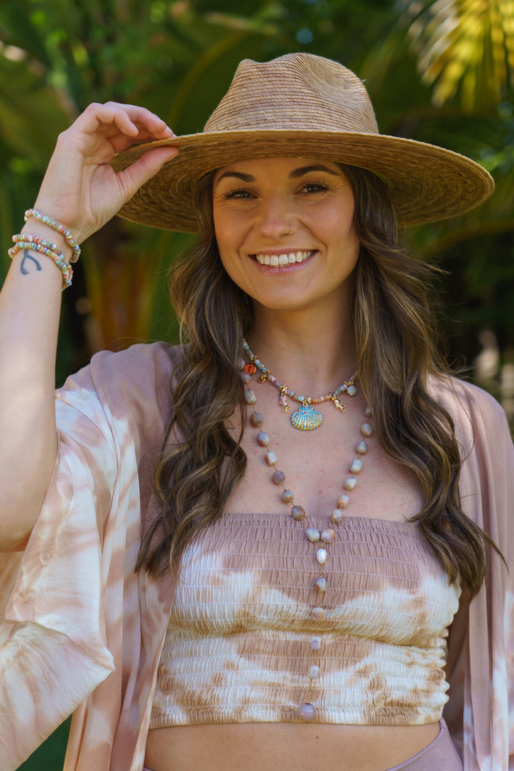 Heishi Bead Scallop Charm Necklace | Shop Bali Queen