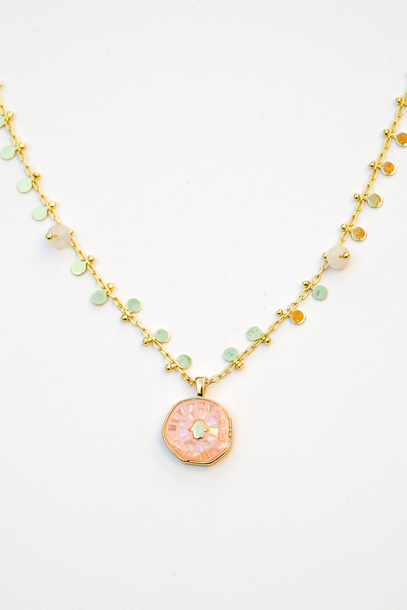 Hamsa Shine Light Coin Necklace | Shop Bali Queen