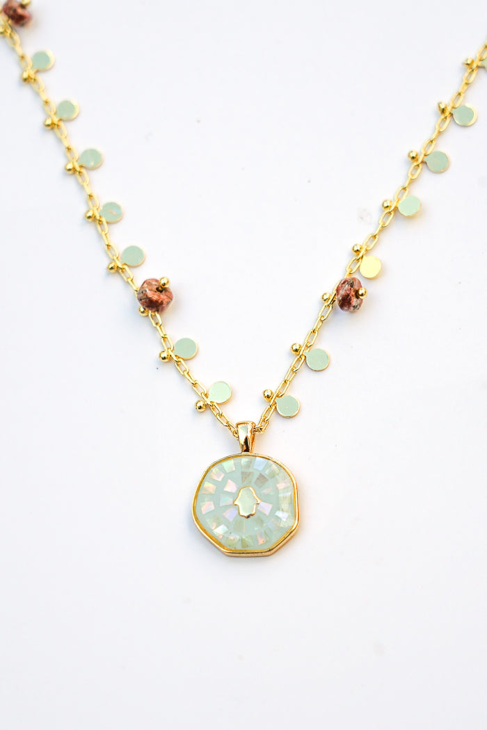 Hamsa Shine Light Coin Necklace | Shop Bali Queen