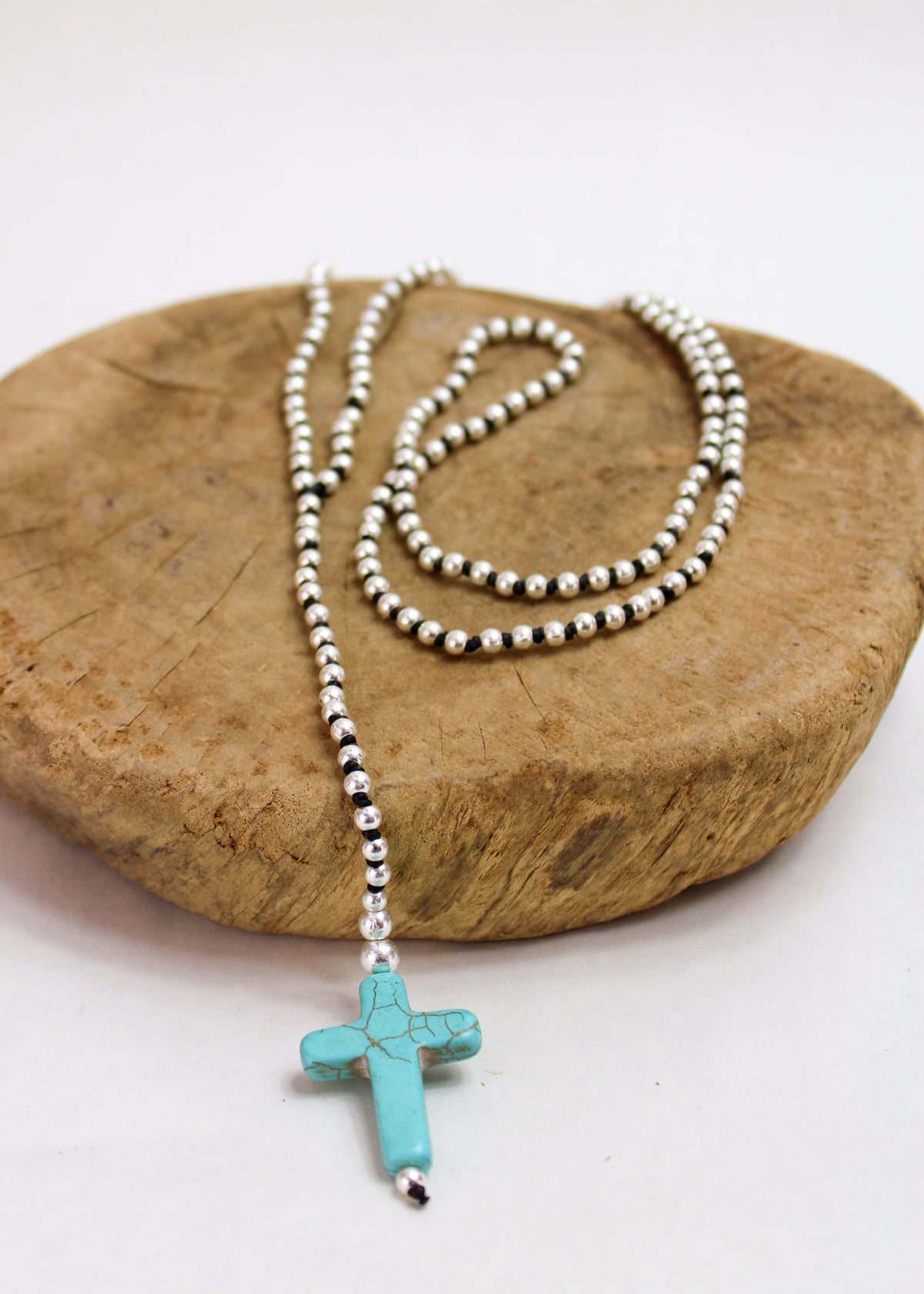 Turquoise Cross Alloy Necklace