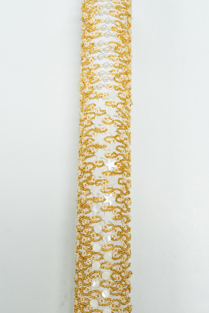 Golden Pearl Lace Bracelet Tube