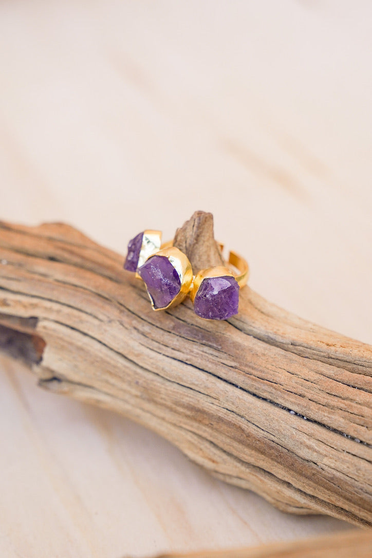 Dasha Druzy Amethyst Ring