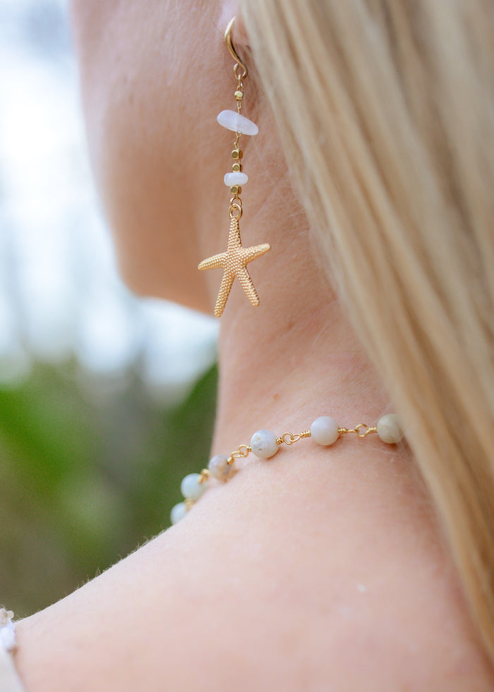 Naples Starfish Stone Earrings