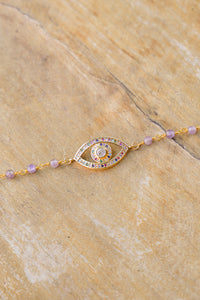 18K Toggle Evil Eye Amethyst Bracelet | Shop Bali Queen