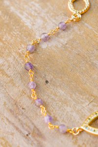 18K Toggle Evil Eye Amethyst Bracelet | Shop Bali Queen