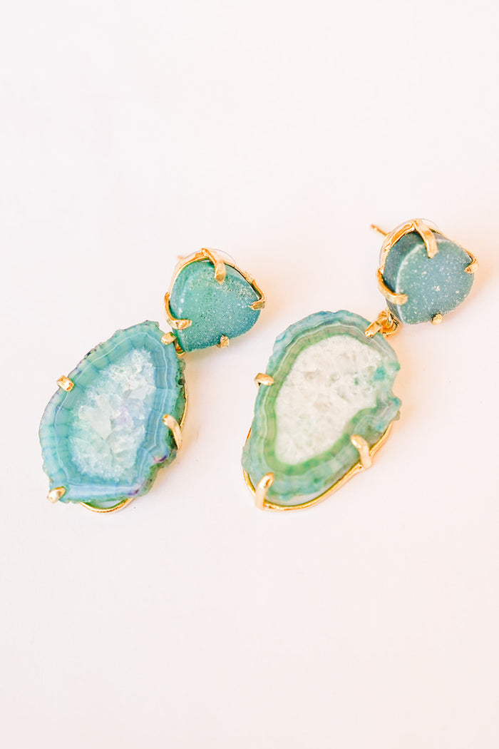 Dasha Drusy Amazonite Earring