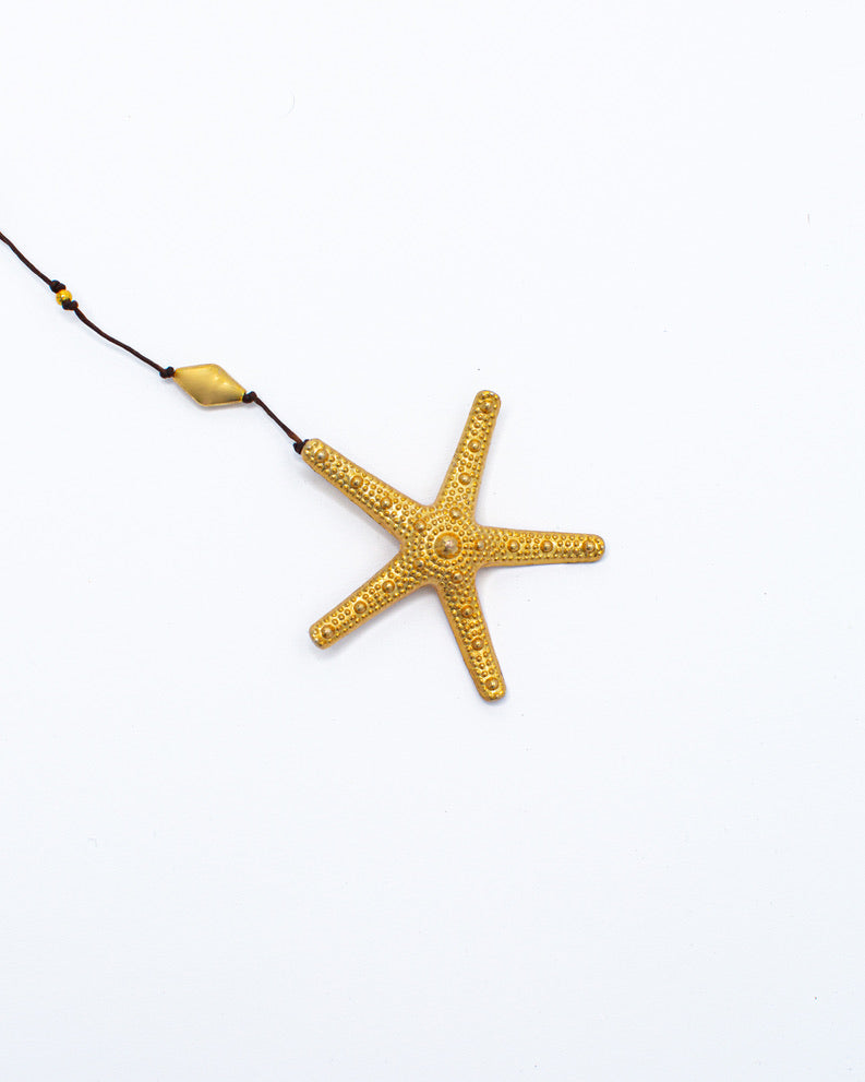 Bumpy Starfish Gold Alloy Necklace