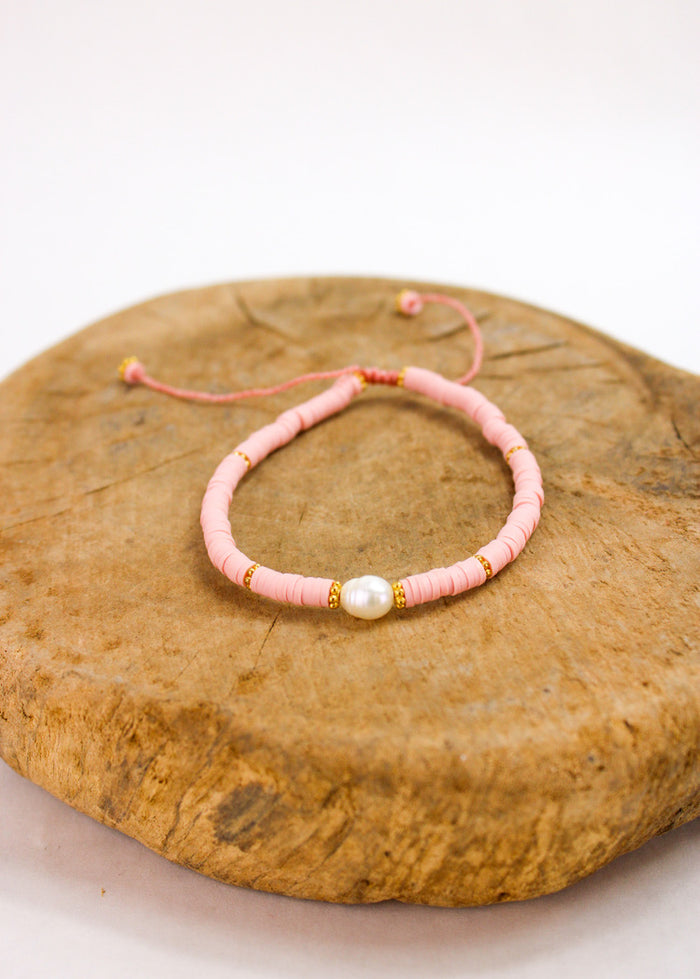 Fimo Single Pearl Pull Bracelet