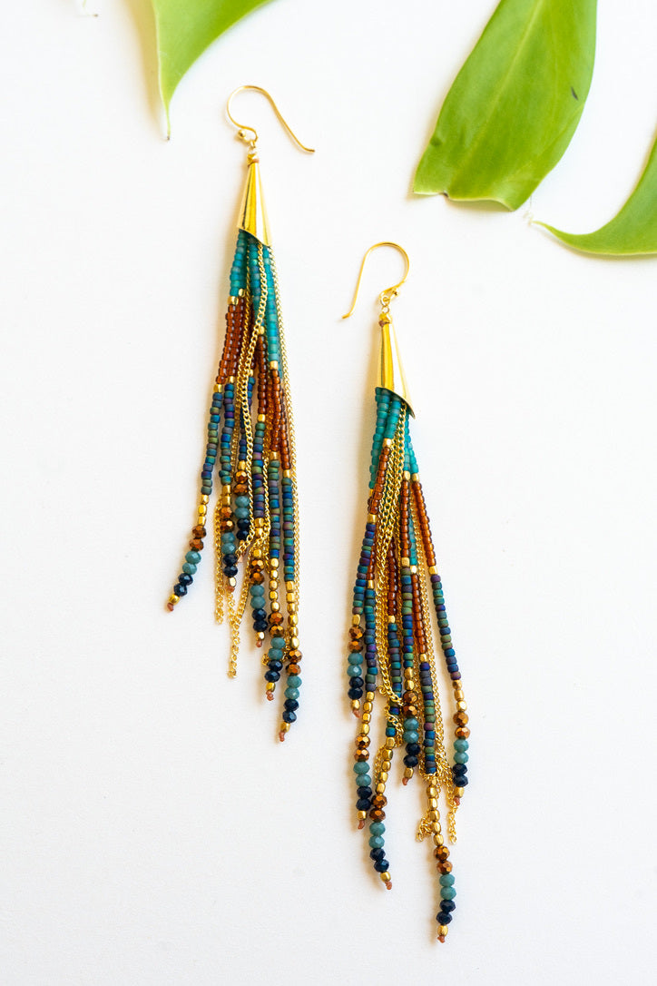 Sunset Tassel Beaded Earrings | Shop Bali Queen