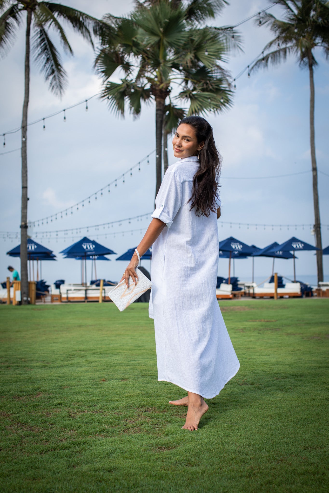 Palm tree shirt dress sale
