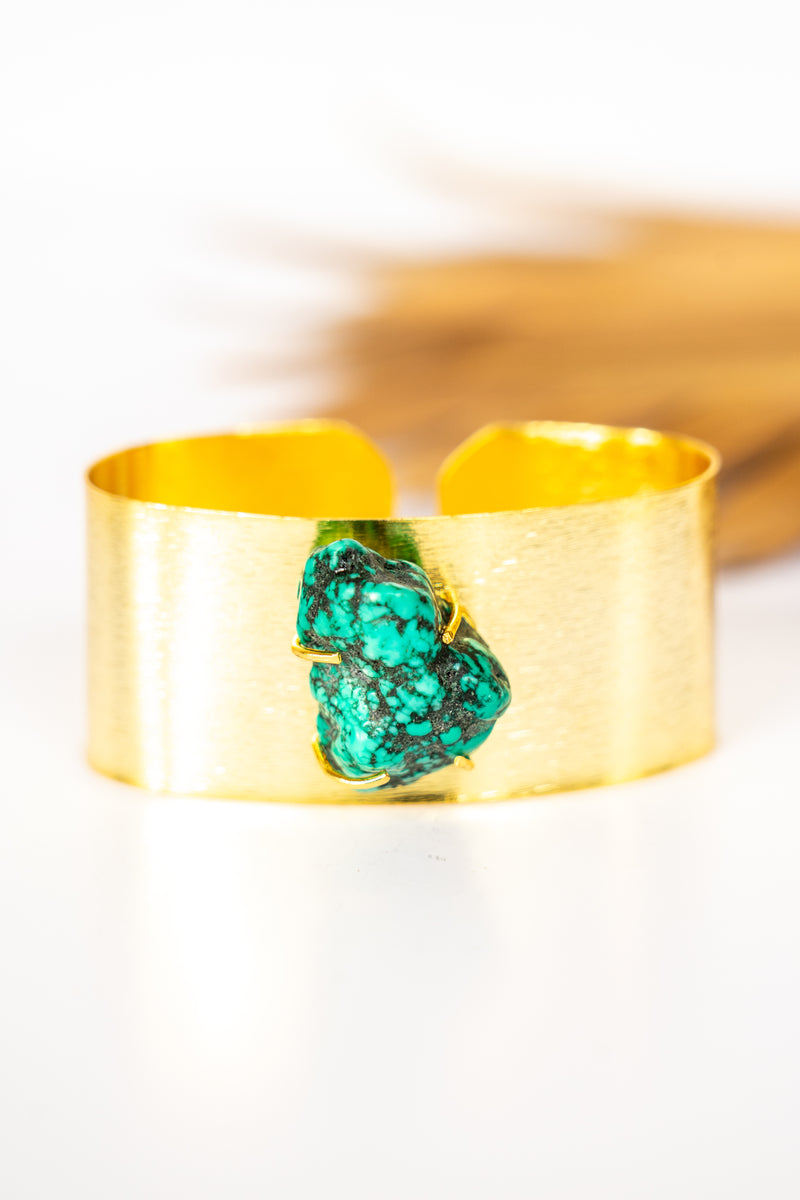 Dasha Turquoise Golden Cuff | Shop Bali Queen
