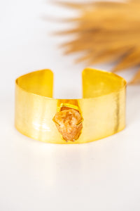 Dasha Citrine Golden Cuff | Shop Bali Queen