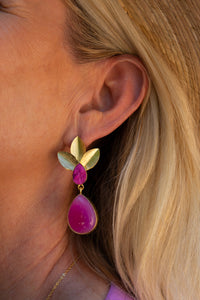 Dasha Fuchsia Quartz Bloom Earring | Shop Bali Queen