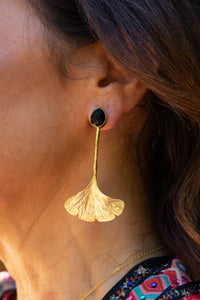 Dasha Onyx Lotus Drop Earring | Shop Bali Queen