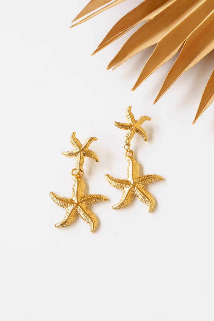 Golden Starfish Drop Earring | Shop Bali Queen