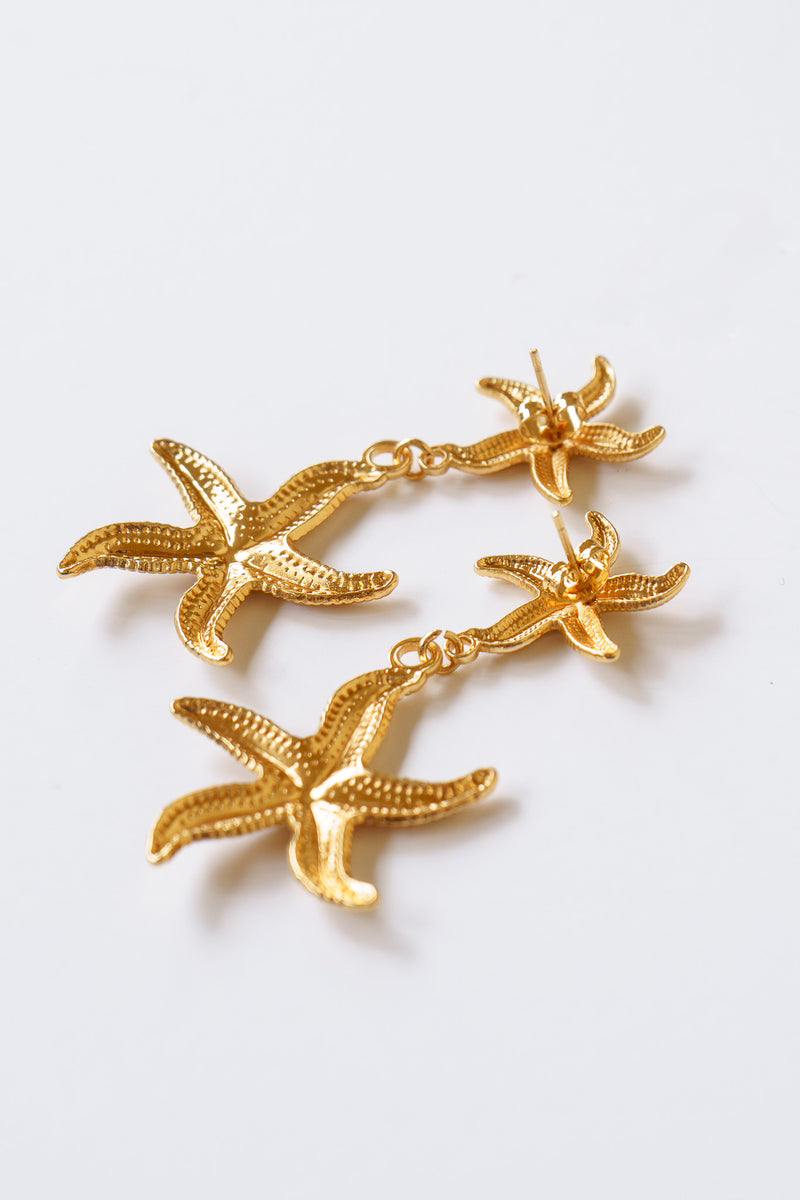 Golden Starfish Drop Earring | Shop Bali Queen