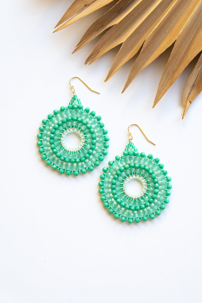 Thai Round Crystal Earrings | Shop Bali Queen