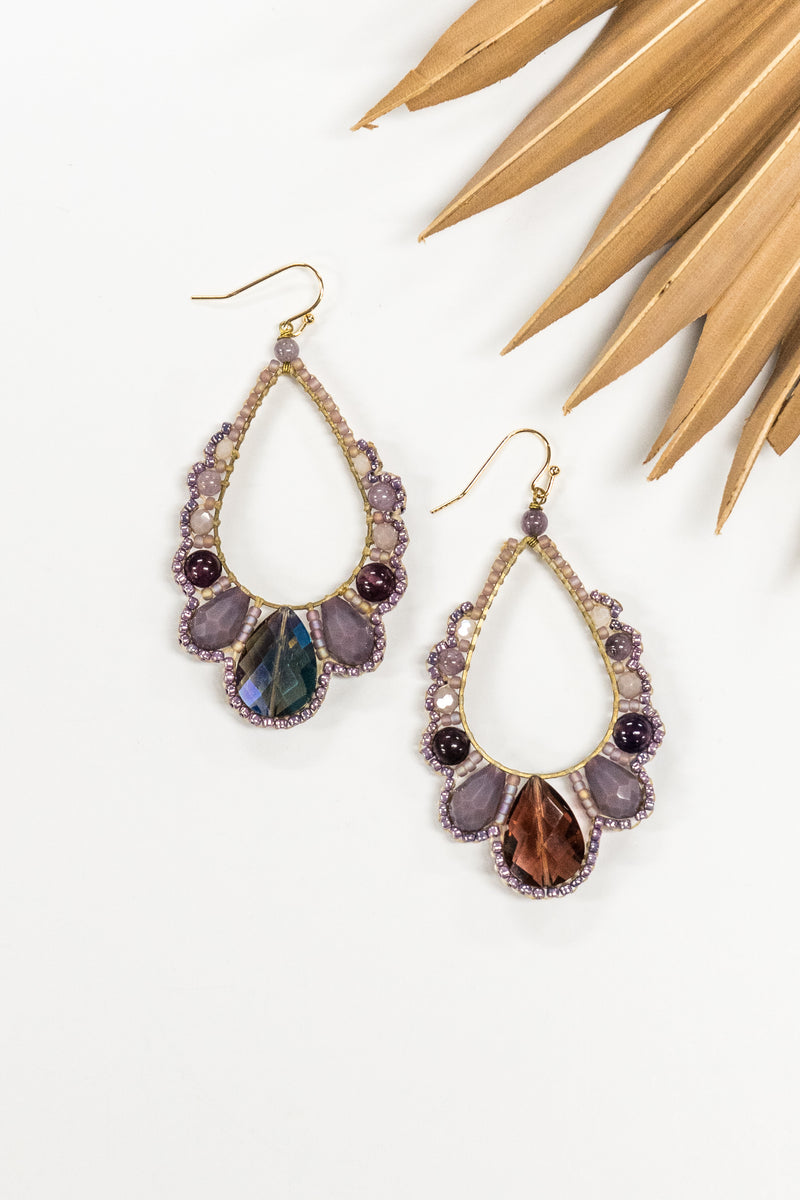 Thai Crystal Scalloped Earrings | Shop Bali Queen
