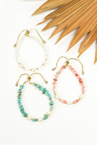 Beach Pebbles Stone & Pearl Bracelet | Shop Bali Queen