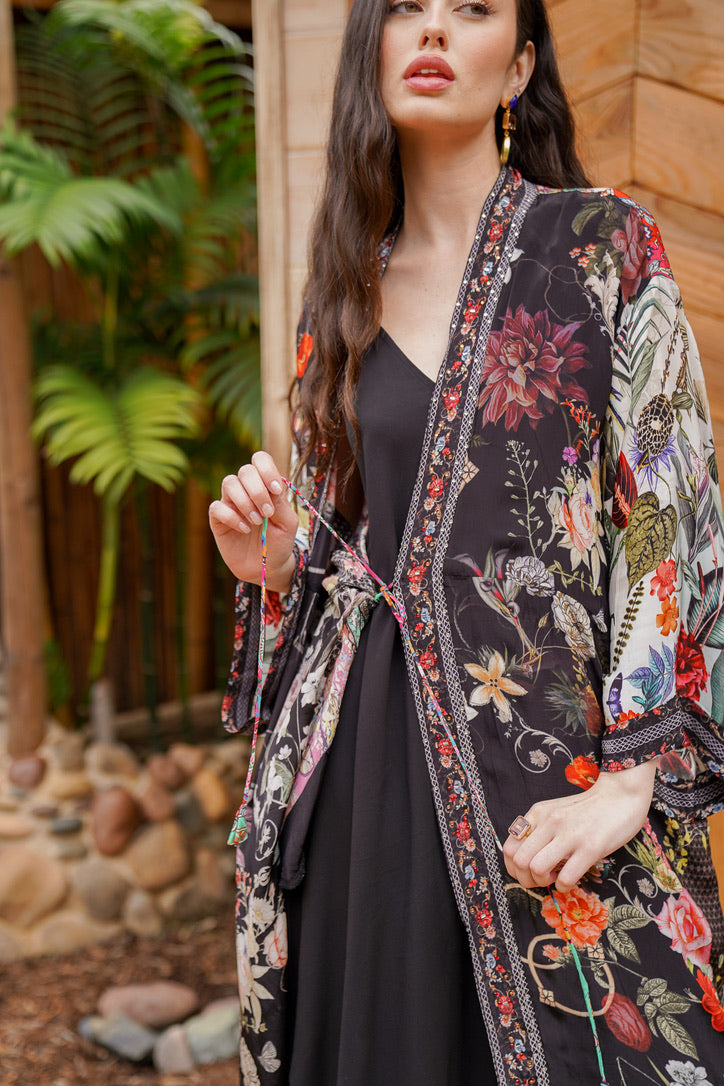 Bombay Tie Jeweled Kimono