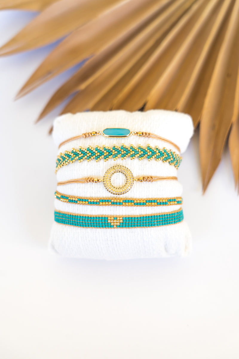 Crystal 5 Pack Pull Bracelet Tray (Turquoise) | Shop Bali Queen