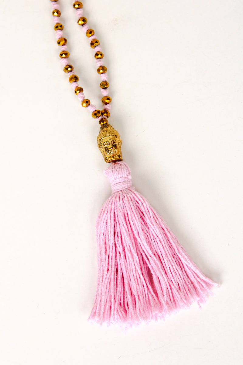 Cotton Buddha Tassel Necklace