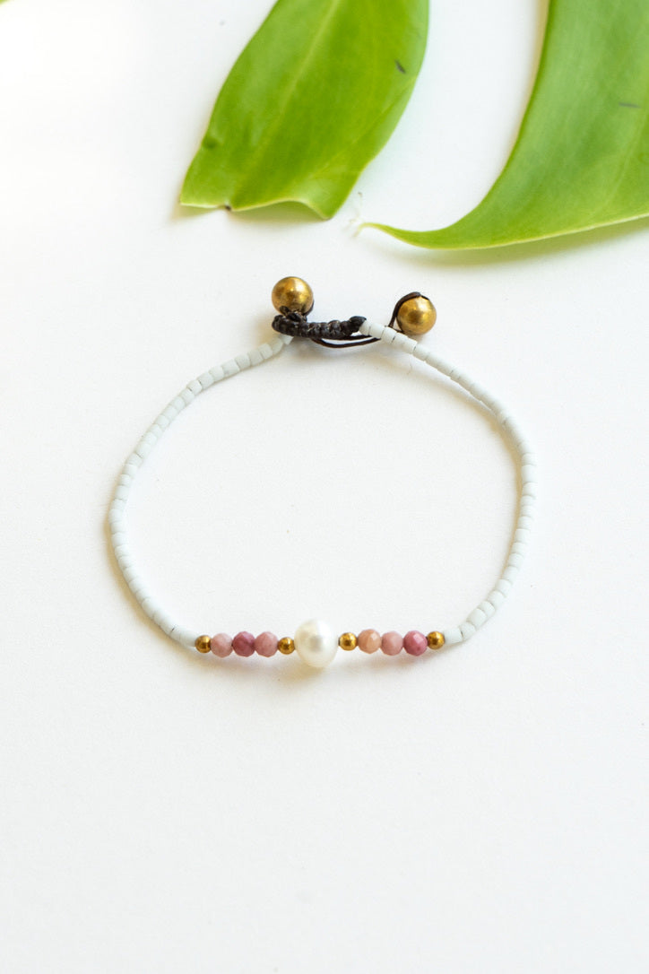 Single Pearl Crystal Bracelet | Shop Bali Queen