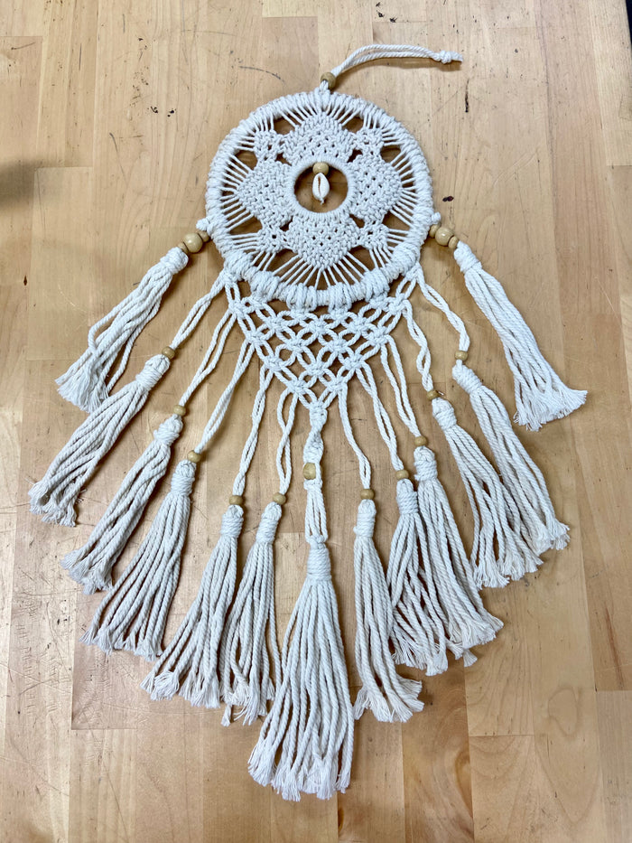7" Crochet Dreamcatcher w/ Shell & Tassel