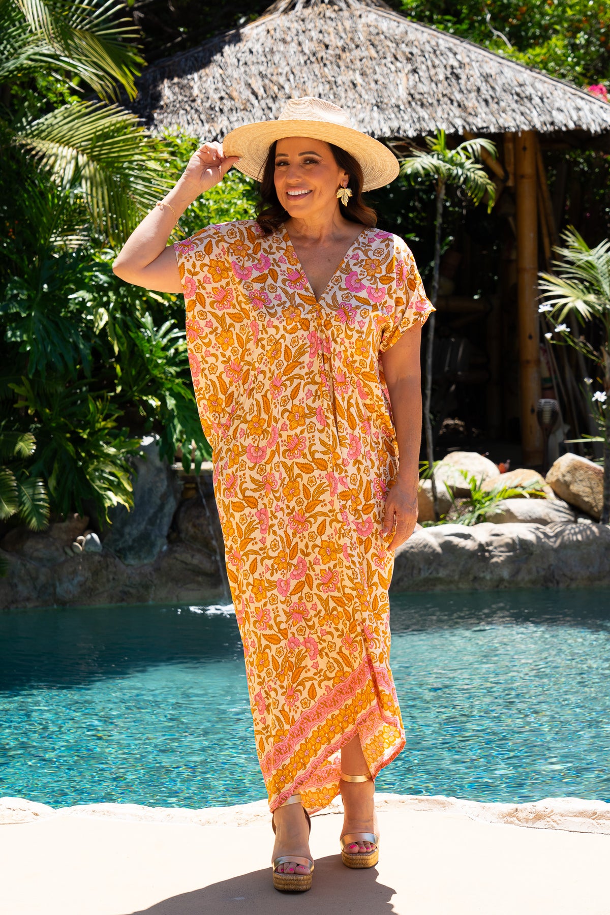 Beach Blossom Long Caftan | Shop Bali Queen