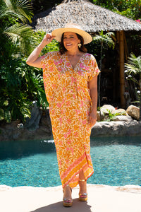 Beach Blossom Long Caftan | Shop Bali Queen
