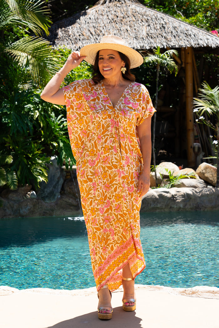 Beach Blossom Long Caftan | Shop Bali Queen