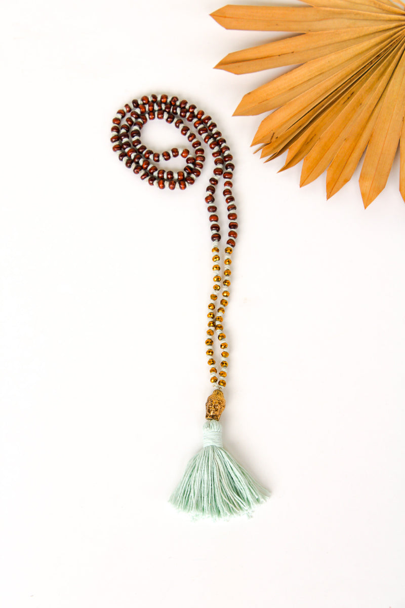 Cotton Buddha Tassel Necklace