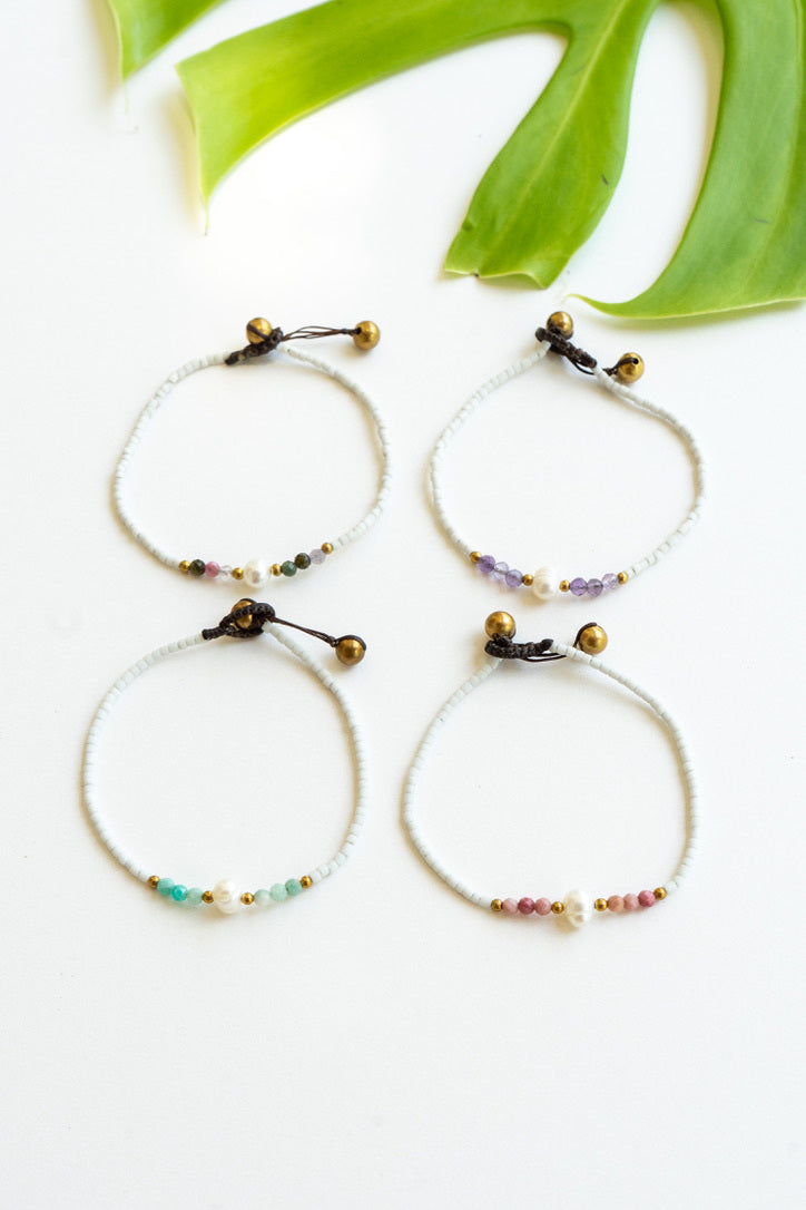 Single Pearl Crystal Bracelet | Shop Bali Queen