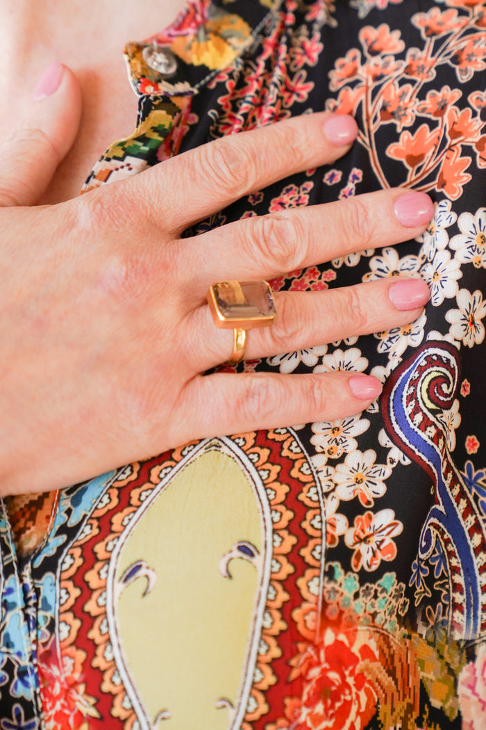 Dasha Smokey Topaz Gem Ring | Shop Bali Queen