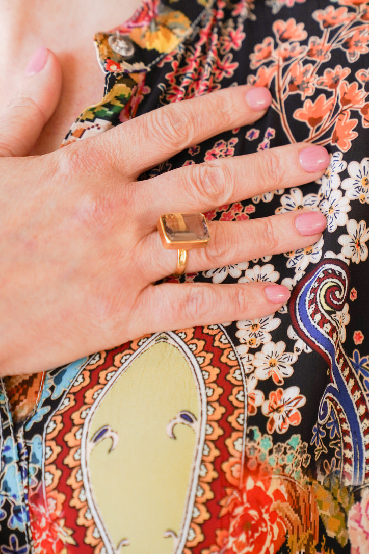 Dasha Smokey Topaz Gem Ring | Shop Bali Queen