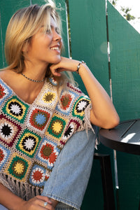Flower Power Crochet Poncho | Shop Bali Queen